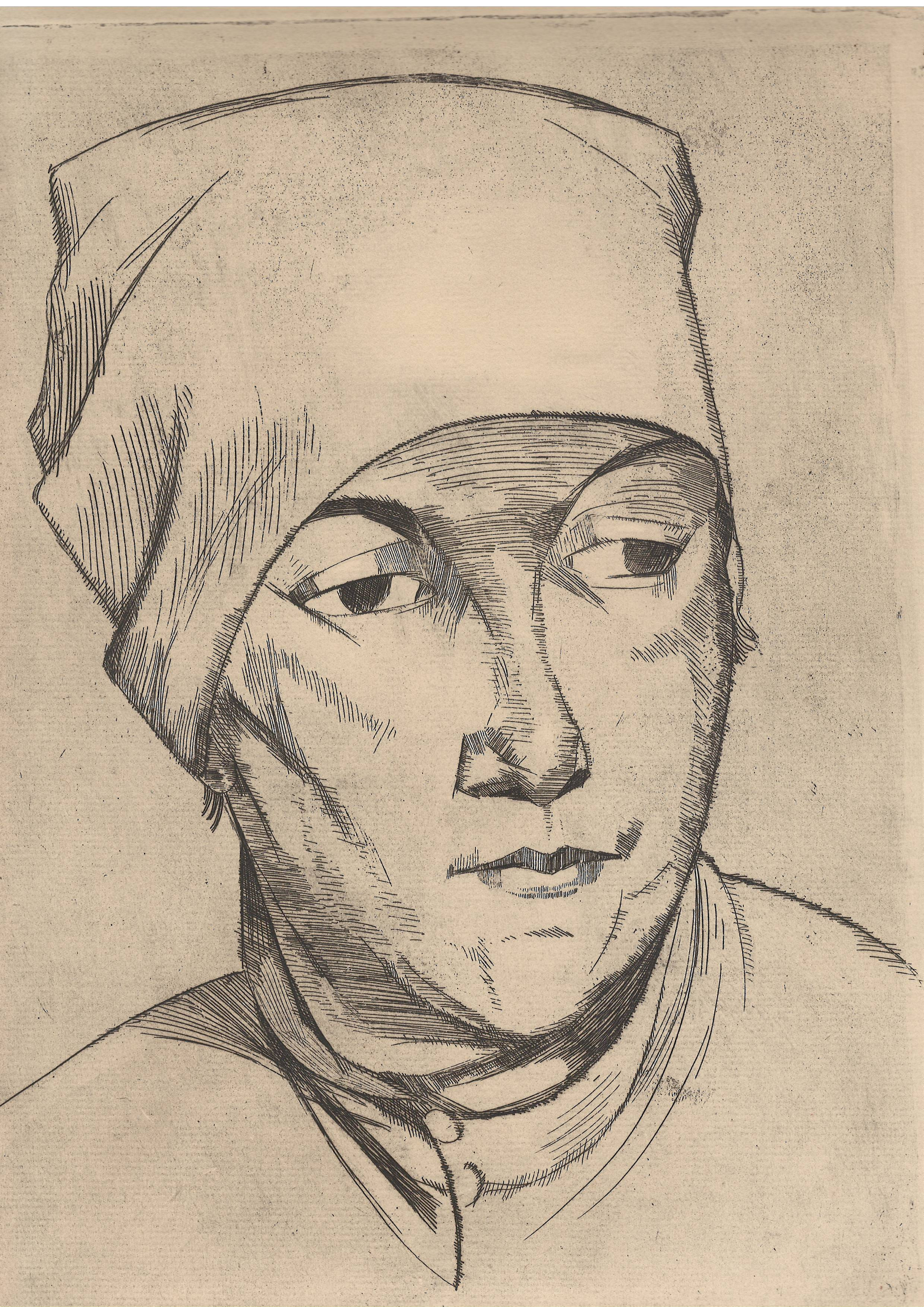 Vrouwenkop met hoofddoek